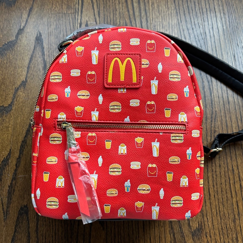 McDonald's Mealtime Favorites Print Mini Backpack NWT